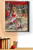 Sayılarla Boyama Seti Kasnaklı Cafede Bekleyiş 60 X 75 Cm