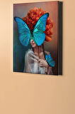Sayılarla Boyama Seti Kasnaklı Mavi Kelebek Ve Kızıl Kadın 50 X 65 Cm