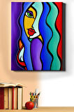 Sayılarla Boyama Seti Kasnaklı Mavi Saçlı Kız 60 X 75 Cm