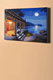 Sayılarla Boyama Seti Kasnaklı Sahildeki Baraka 60 X 75 Cm