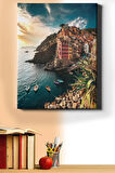 Sayılarla Boyama Seti Kasnaklı Kayalıklardaki Evler 40 X 50 Cm
