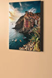 Sayılarla Boyama Seti Kasnaklı Kayalıklardaki Evler 40 X 50 Cm