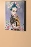 Sayılarla Boyama Seti Kasnaklı Kız Ve Kedi 40 X 50 Cm