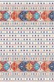 Norella Home Etnik Desenli Çok Renkli Halı 60 x 90 cm Makinede Yıkanabilir Kaymaz Tabanlı Dekoratif Salon Mutfak Halısı
