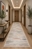 NORELLA HOME Halı Soyut Desenli Krem Bej 60x90 cm Kaymaz Taban Yıkanabilir