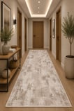 Norella Home Halı Modern Soyut Desenli Kaymaz Taban Yıkanabilir Bej Krem Dekoratif Halı 60 x 90 cm Polyester