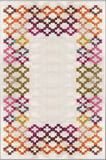 Norella Home Halı Renkli Etnik Desenli 60 x 90 cm Kaymaz Tabanlı Salon Halısı Yıkanabilir Dekoratif Halı