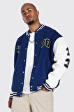 Unisex Oversize Lacivert Bomber 00 Kolej Ceket
