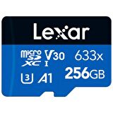 256GB LEXAR 633X MICROSDXC HİGH-PERFORMANCEC10 A1 V30 U3 HAFIZA KARTI 
