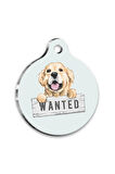İllüstrasyon Golden Retriever 3 Yuvarlak Köpek Künyesi Small 2,5 cm