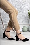 7 Punt Karnıyarık Siyah Süet Stiletto