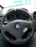 DİKİŞLİ DİREKSİYON KILIFI NUBUK NOKTALI DERİ GRİ YÜZÜK GRİ DİKİŞLİ FIAT ALBEA İÇİN