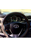DİKİŞLİ DERİ DİREKSİYON KILIFI NOKTALI DERİ AÇIK MAVİ DİKİŞLİ TOYOTA COROLLA İÇİN