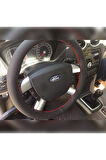 DİKİŞLİ DERİ DİREKSİYON KILIFI NOKTALI DERİ GRİ DİKİŞLİ FORD FOCUS İÇİN