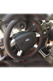 DİKİŞLİ DERİ DİREKSİYON KILIFI NOKTALI DERİ KIRMIZI DİKİŞLİ FORD FOCUS İÇİN HIZLI KARGO