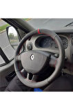 DİKİŞLİ DİREKSİYON KILIFI NOKTALI/KARBON/KIRMIZI YÜZÜK / DİKİŞ RENAULT MASTER İÇİN HIZLI KARGO