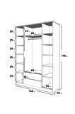 NOVA 4 KAPAKLI DOLAP (%100MDF)