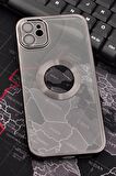 iPhone 11 Uyumlu Siyah Renkli Kenarlı Lazerli Şeffaf Kılıf Lens Korumalı