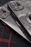 iPhone 11 Uyumlu Siyah Renkli Kenarlı Lazerli Şeffaf Kılıf Lens Korumalı