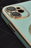 iPhone 11 Uyumlu MagSafe Özellikli Mint Yeşili Renkli Lens Korumalı Kılıf 
