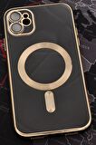 iPhone 11 Uyumlu MagSafe Özellikli Siyah Renkli Lens Korumalı Kılıf 