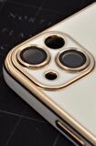 iPhone 13 Uyumlu MagSafe Özellikli Bej Renkli Lens Korumalı Kılıf 