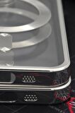 iPhone 13 Pro Uyumlu MagSafe Özellikli Gümüş Gri Silver Renkli Kenarlı Lazerli Şeffaf Kılıf Lens Korumalı