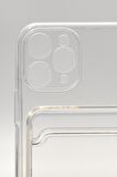 iPhone 11 Pro Uyumlu Kredi Kartlıklı Şeffaf Kılıf Kamera Korumalı