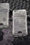 iPhone 6 Uyumlu Kredi Kartlıklı Şeffaf Kılıf Kamera Korumalı
