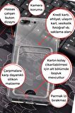 iPhone 7 Plus / 8 Plus Uyumlu Kredi Kartlıklı Şeffaf Kılıf Kamera Korumalı