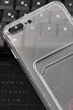 iPhone 7 Plus / 8 Plus Uyumlu Kredi Kartlıklı Şeffaf Kılıf Kamera Korumalı