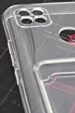 Xiaomi Redmi 9C Uyumlu Kredi Kartlıklı Şeffaf Kılıf Kamera Korumalı
