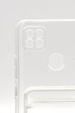 Xiaomi Redmi 9C Uyumlu Kredi Kartlıklı Şeffaf Kılıf Kamera Korumalı