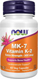 NOW Foods Vitamin K2 MK-7 300 mcg Extra Strength Supports Bone Health 60 Veg Caps