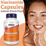 NOW Foods, Niacinamide Sivilce Cilt temizliği 500 mg, 100 Veg Capsules