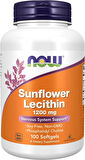 NOW Foods Sunflower Lecithin Phospholipids Choline Nervous System Support 1,200 mg, 100 Softgels