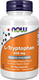 NOW Foods L-Tryptophan 500 mg Encourages Positive Mood Supports Relaxation 60 Veg Caps