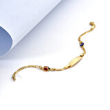 925 Ayar Gümüş Uğurböceği ve Nazar Boncuklu Bebek Bilekliği - BPC00107