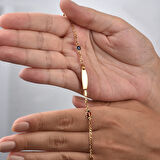 925 Ayar Gümüş Uğurböceği ve Nazar Boncuklu Bebek Bilekliği - BPC00107