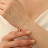 925 Ayar Gümüş Creamrose Tatlısu İncisi Bileklik-5.35mm