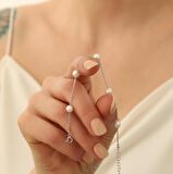 925 Ayar Gümüş Cream Tatlısu İncisi Bileklik-6mm