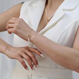 925 Ayar Gümüş Barock White Tatlısu İncisi Bileklik-5mm