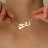 925 Ayar Gümüş Kalpli Kişiye Özel İsim Kolye