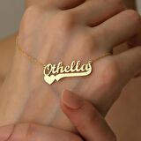 925 Ayar Gümüş Kalpli Kişiye Özel İsim Kolye