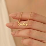 925 Ayar Gümüş Brotusse Font İsim Yazılı Kolye