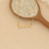 925 Ayar Gümüş Brotusse Font İsim Yazılı Kolye