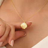 925 Ayar Gümüş İstiridye Figürlü Kolye