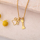 925 Ayar Gümüş Pati ve Kemik Temalı Kolye - CN00367