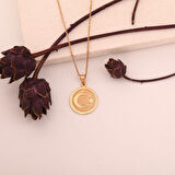 925 Ayar Altın Mikron Kaplama Ayyıldız Gümüş Kolye - CN00397