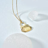 14 Ayar Altın Kaplama Kadın El Çantası Gümüş Kolye - CN00437